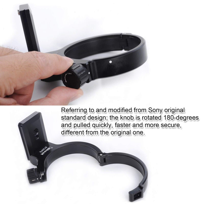 iShoot Camera Metal Lens Collar Foot Tripod Mount Ring for Sony FE 70-200mm f/4 G OSS Lens SEL70200G, Built-in ARCA Swiss Type Quick Release Plate with 1/4" and 3/8" Screw Holes - Image 4